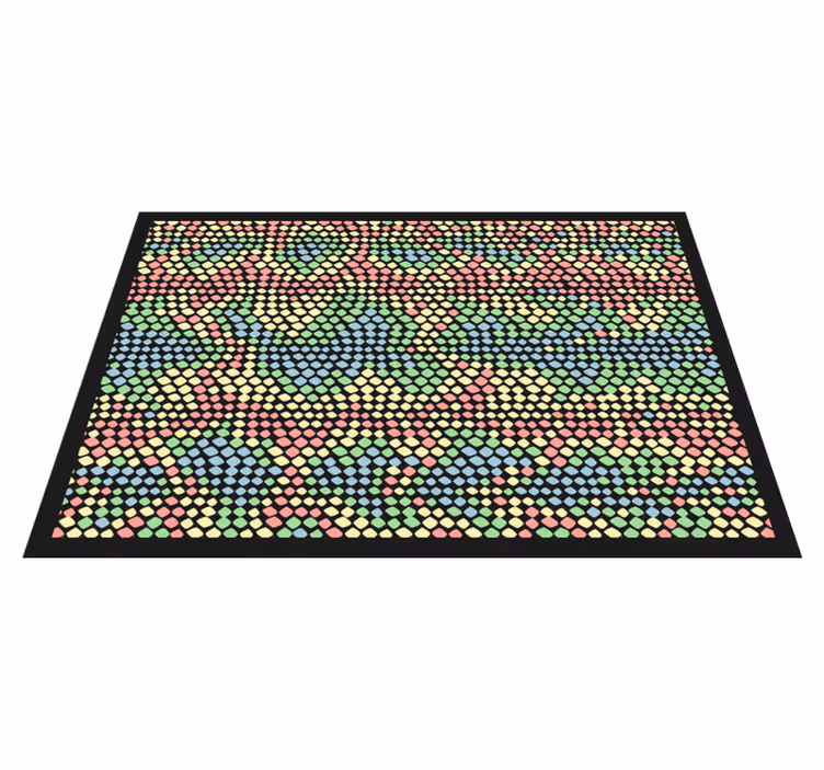 Alfombra vinílica imitación patrón de círculos coloridos - TenVinilo