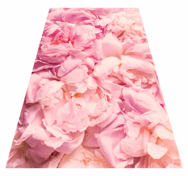 Alfombra vinílica salón detalles en rosa suave - TenVinilo