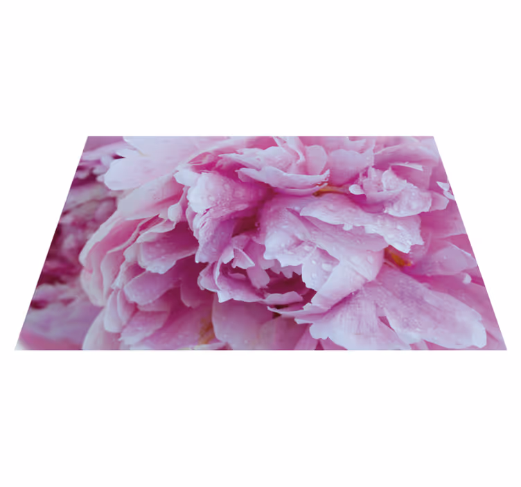Alfombra vinilo cuadrada Peonía fondo morado - TenVinilo