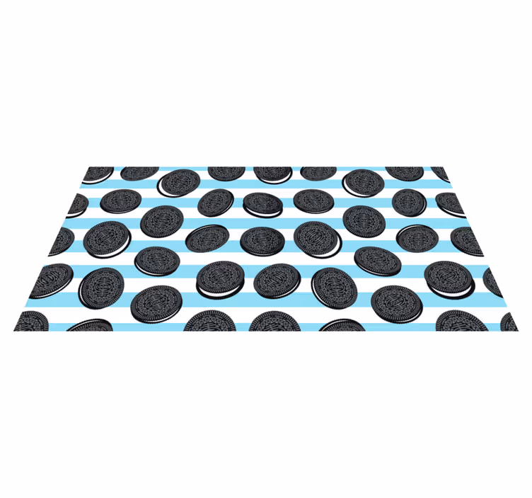 Alfombra de vinilo para cocina patrón de rayas de oreo - TenVinilo