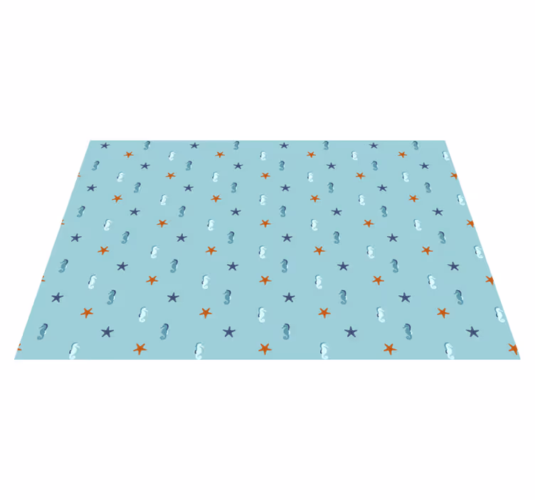 Alfombra vinílica de estrellas motivo de astros azules - TenVinilo