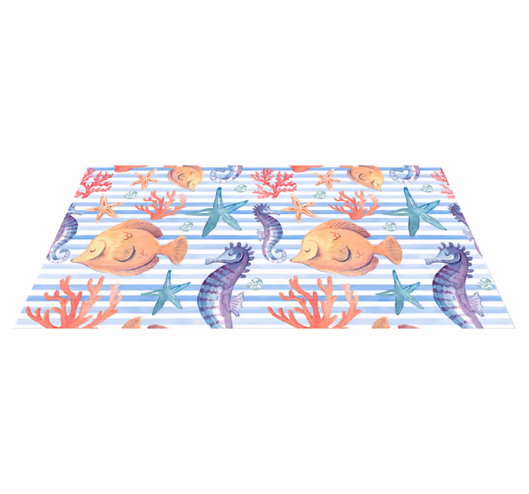 Alfombra vinílica infantil vida marina oceánica - TenVinilo