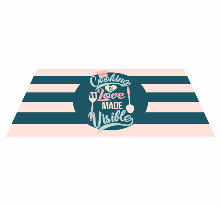 Alfombra de vinilo para cocina cocinar es amor visible - TenVinilo