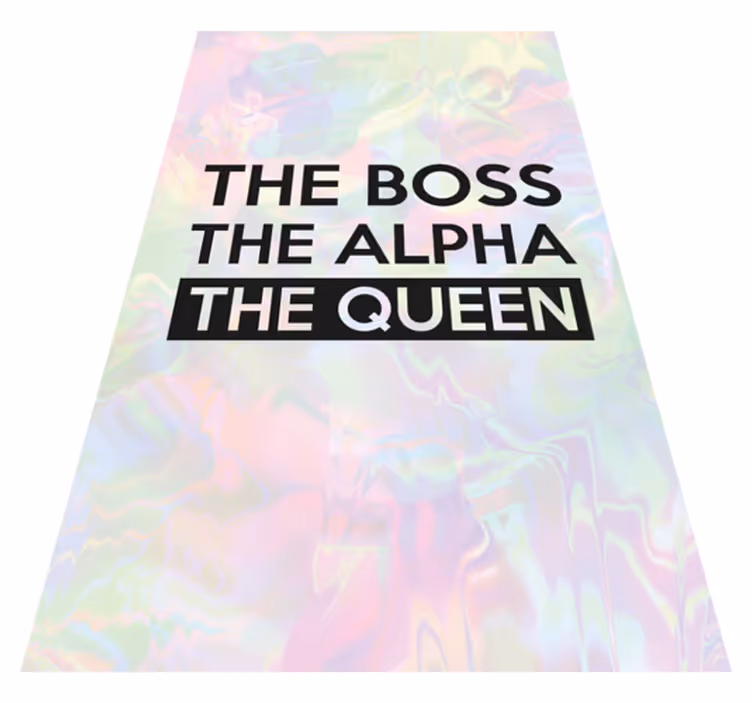 Alfombra vinílica con nombre El jefe. El alfa. La reina. - TenVinilo