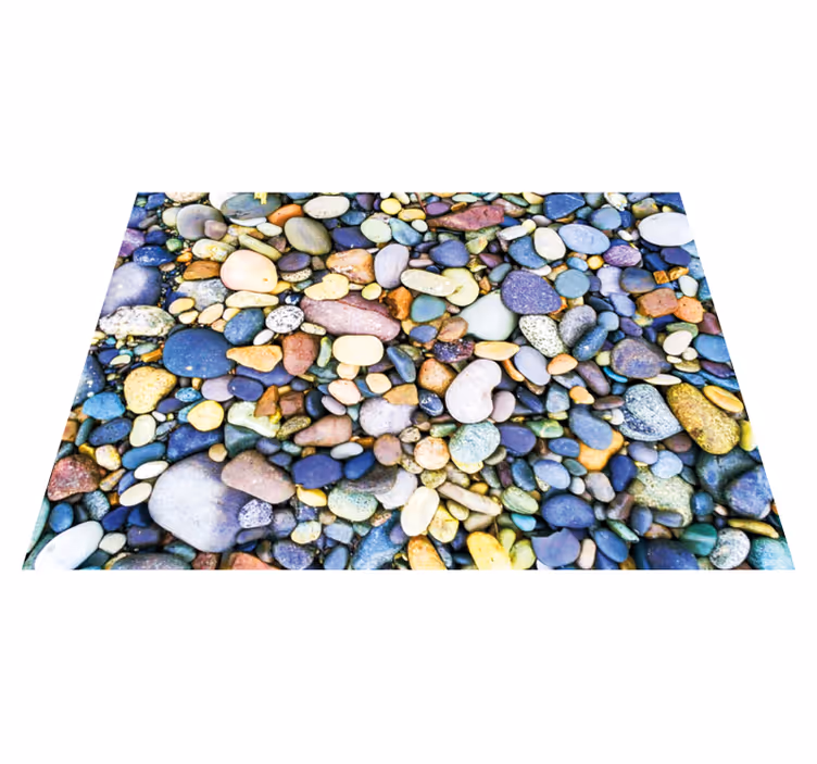 Alfombra vinílica textura piedra Pequeñas piedras de mar - TenVinilo
