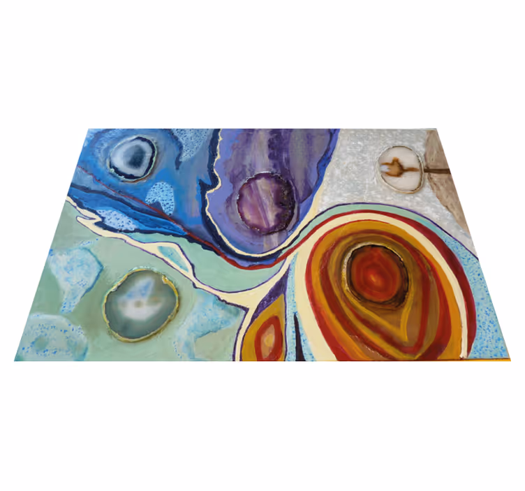 Alfombra vinílica imitación mármol remolinos de colores - TenVinilo