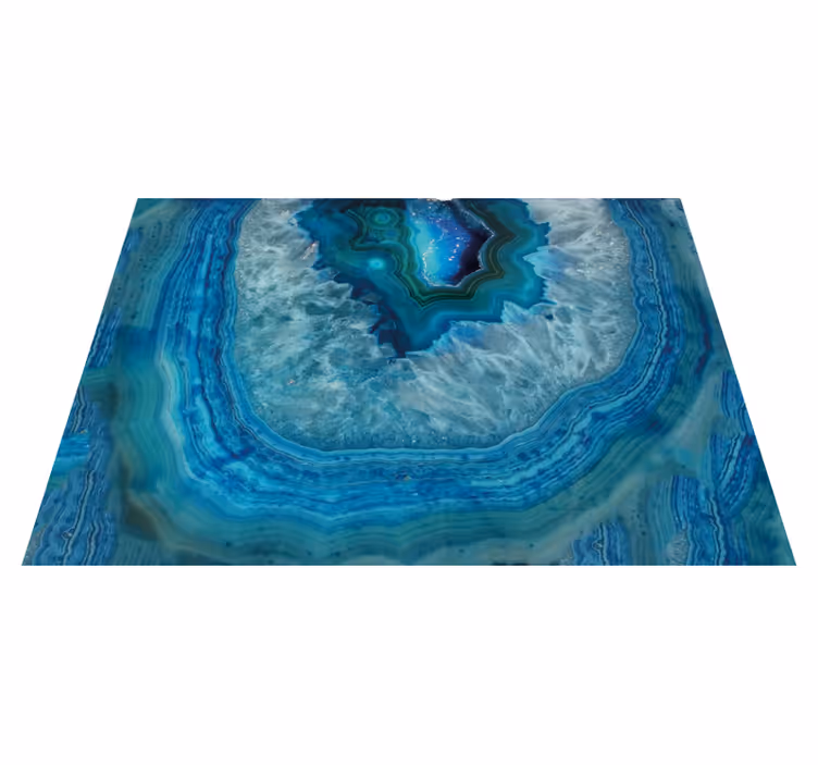 Alfombra vinílica imitación mármol impresionante ágata azul - TenVinilo