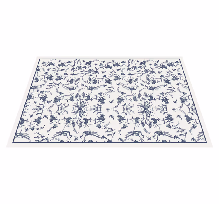 Alfombra vinilo rectangular Patrón floral - TenVinilo