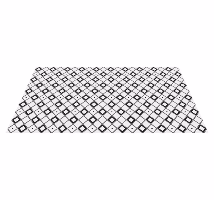 Alfombra vinílica minimalista cuadros en blanco y negro - TenVinilo