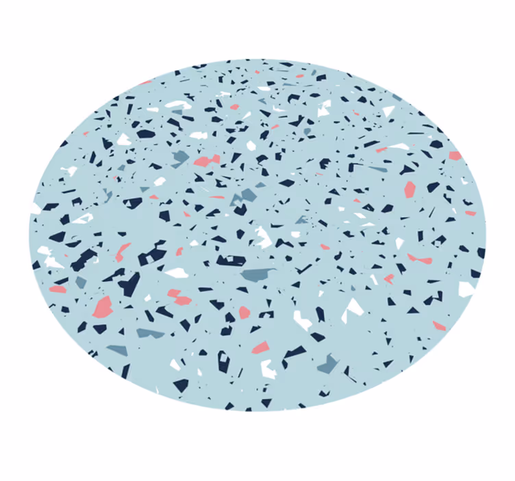 Alfombra de vinilo para cocina estilo terrazo azul - TenVinilo