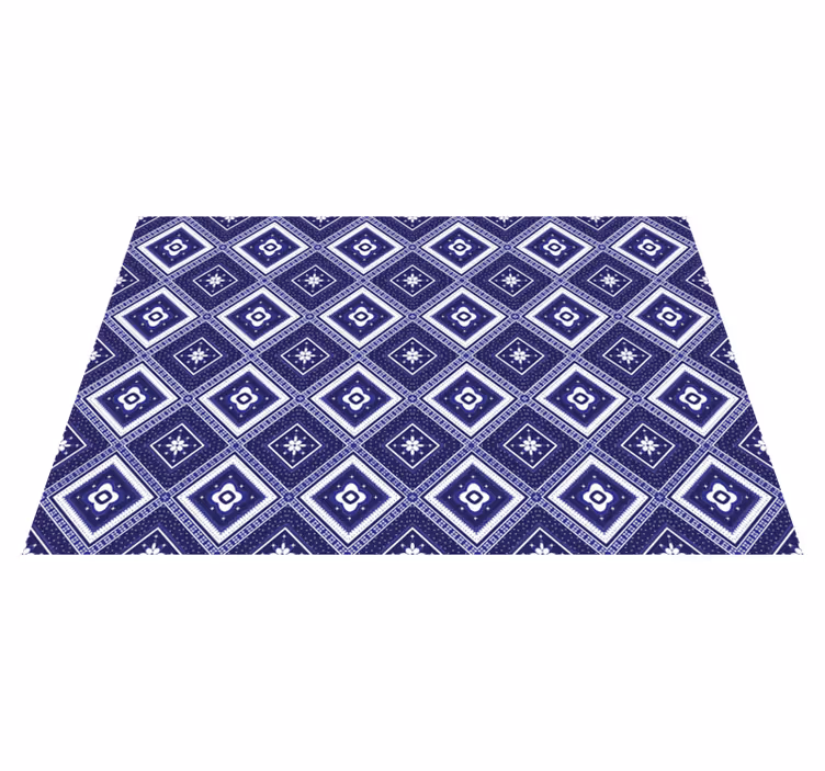 Alfombra vinilo mosaico azulejos marinos - TenVinilo