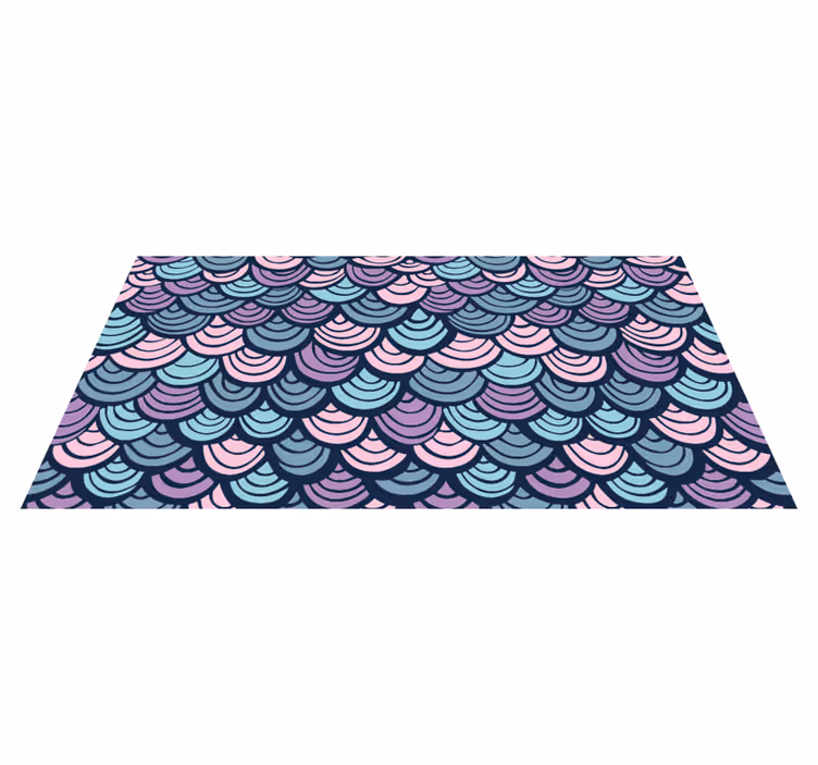 Alfombra vinílica geométrica ola púrpura y azul - TenVinilo