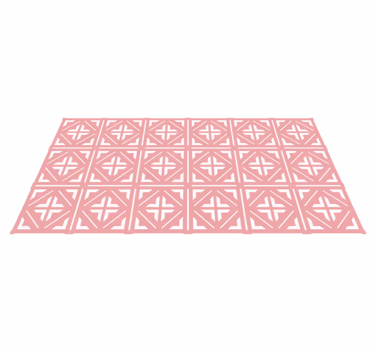 Alfombra vinílica hidráulica diseño cuadrado rosa - TenVinilo