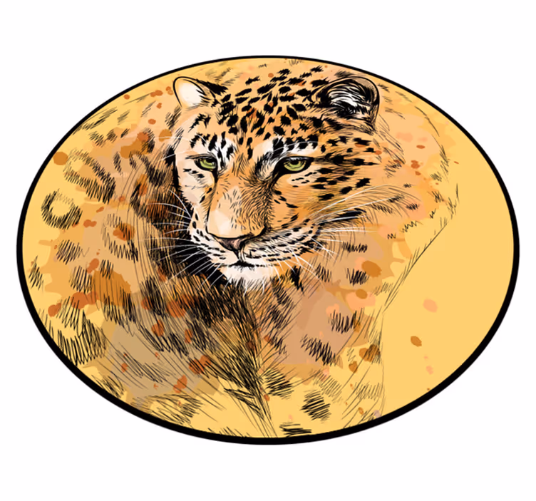Alfombra vinílica animales cara de leopardo - TenVinilo
