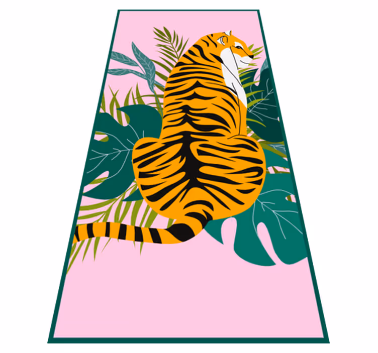 Alfombra vinílica animales escena de tigre tropical - TenVinilo