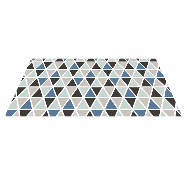 Alfombra vinílica geométrica secciones de color triangulares - TenVinilo