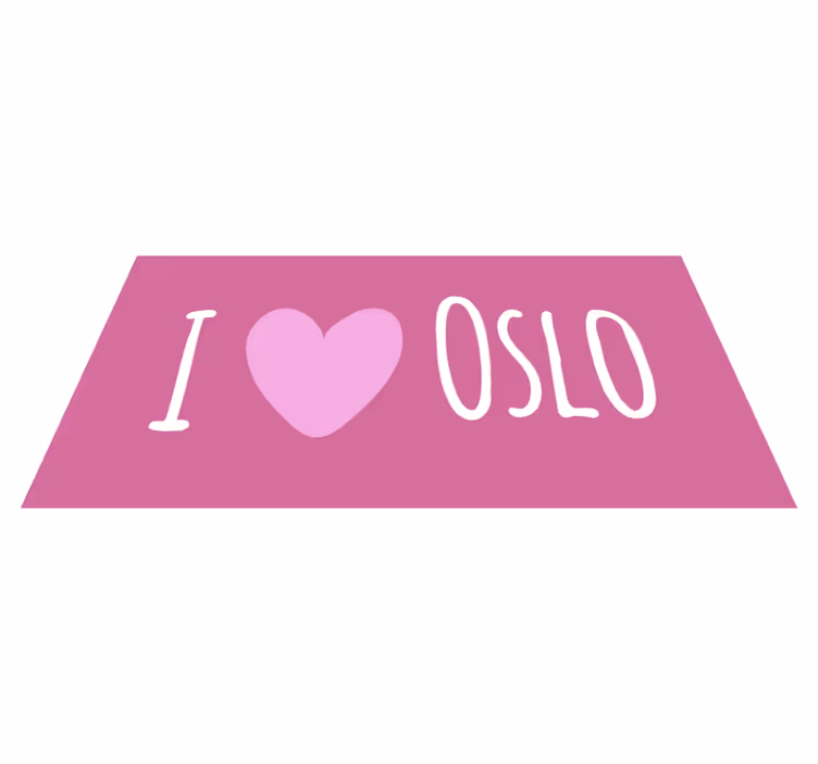 Alfombra vinílica frase me encanta el diseño rosa de oslo. - TenVinilo
