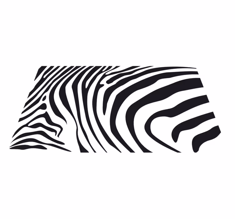 Alfombra vinilo comedor animal print cebra negra - TenVinilo