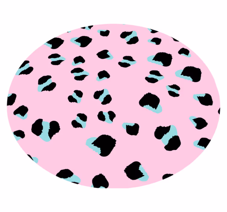Alfombra vinílica animal leopardo rosa circular - TenVinilo