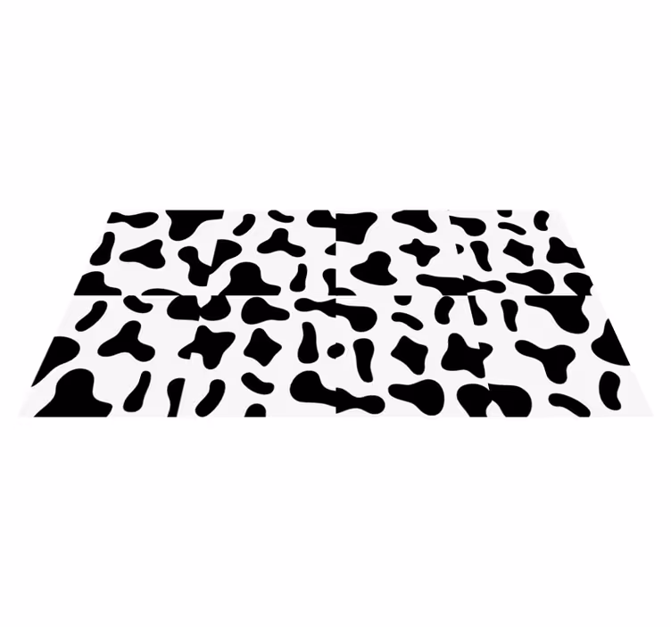 Alfombra vinílica animal print Azulejos de vaca blanca - TenVinilo