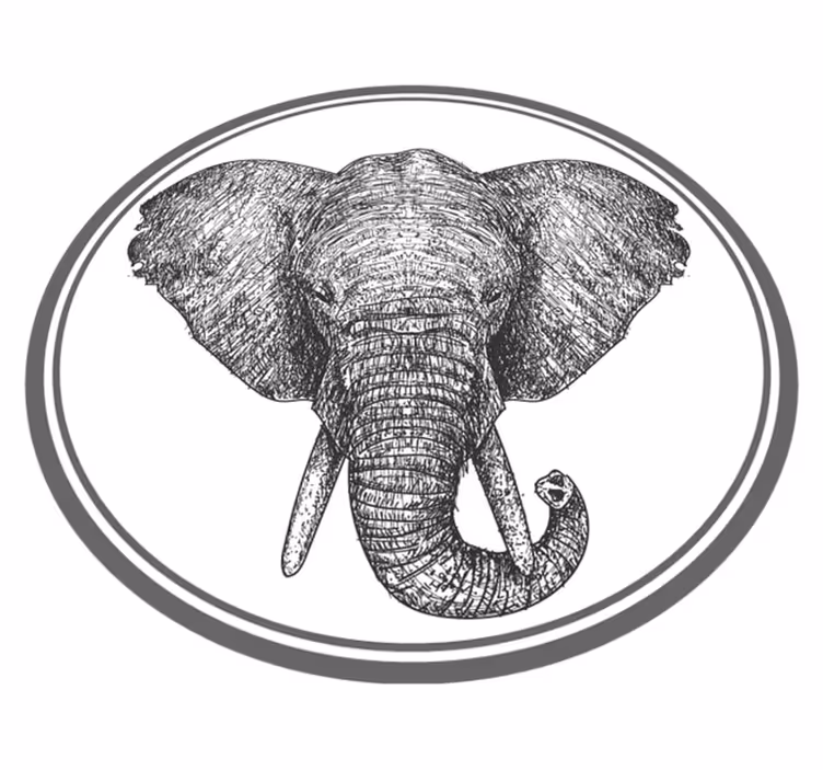 Alfombra vinílica animales de elefante gris - TenVinilo