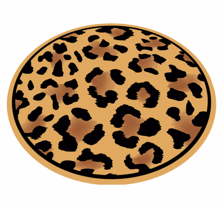 Alfombra vinílica animal print redonda leopardo - TenVinilo