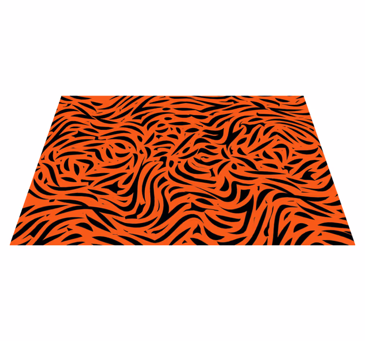 Alfombra vinílica animal print tigre rojo  - TenVinilo