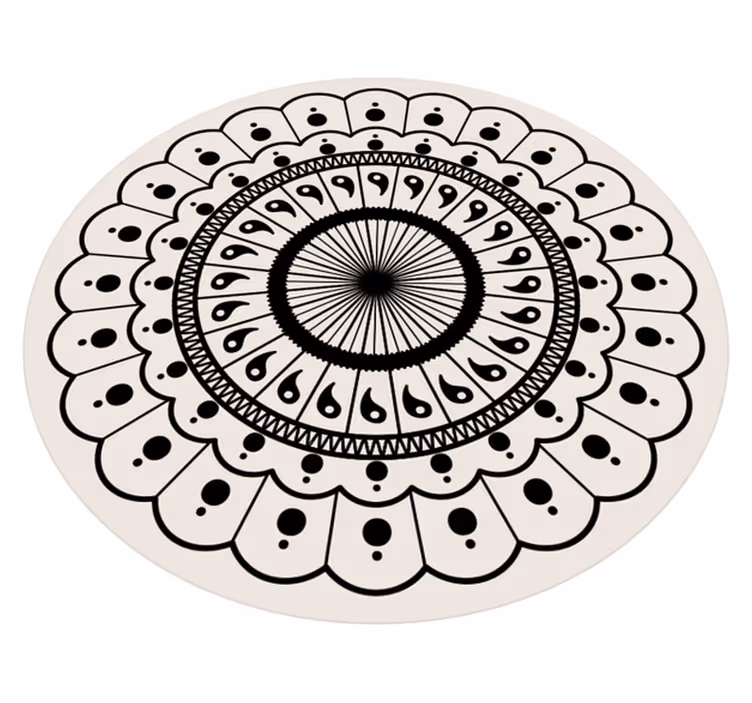 Alfombra vinílica mandala elemento circular intrincado - TenVinilo