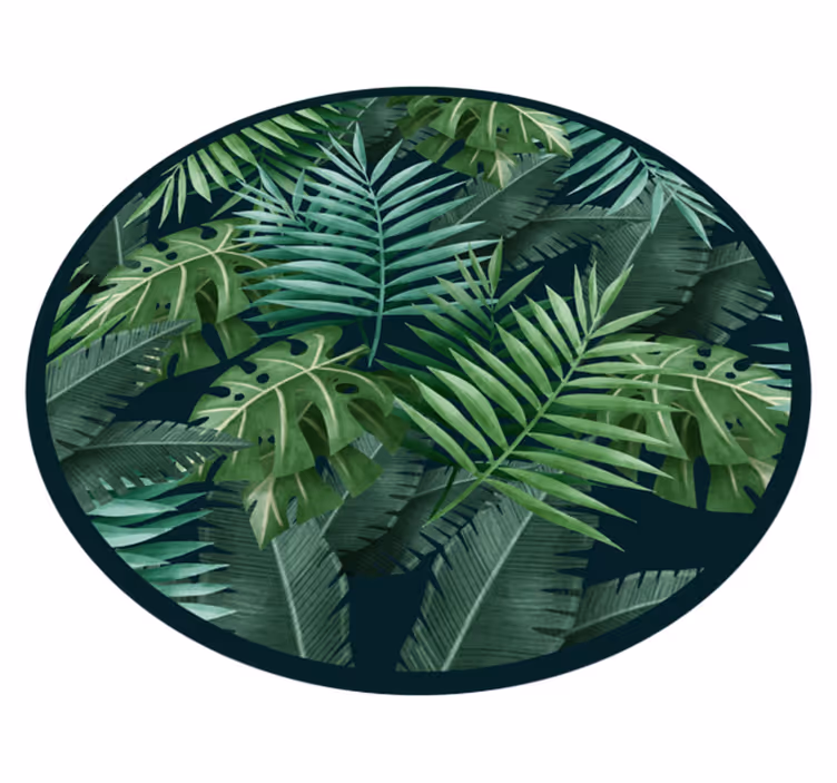 Alfombra vinílica naturaleza exuberante follaje tropical - TenVinilo