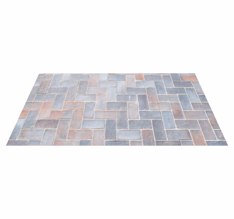 Alfombra vinílica baño baldosas grises - TenVinilo