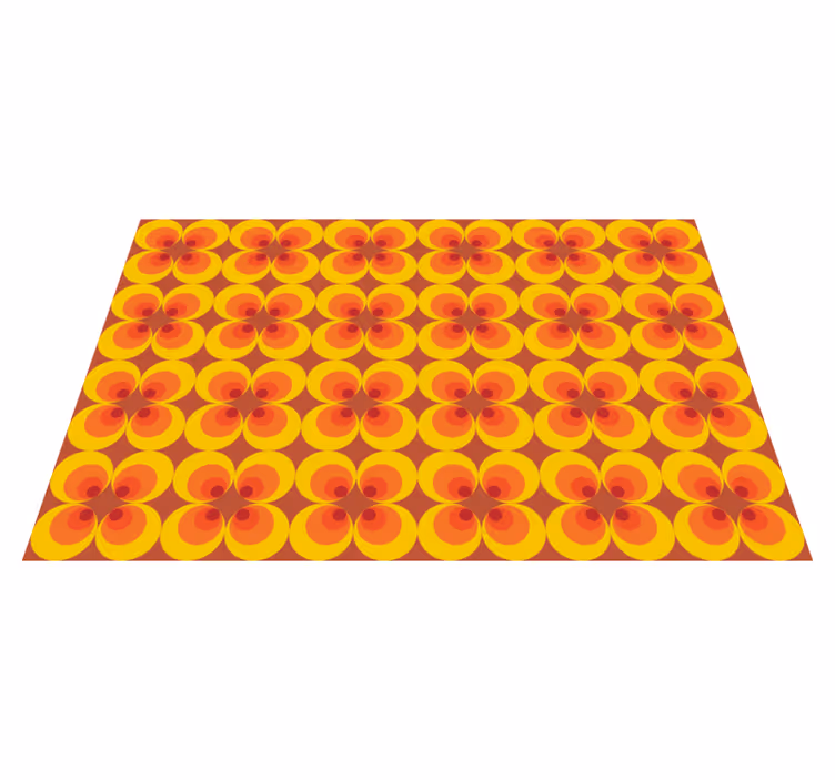 Alfombra vinílica hidráulica formas florales - TenVinilo