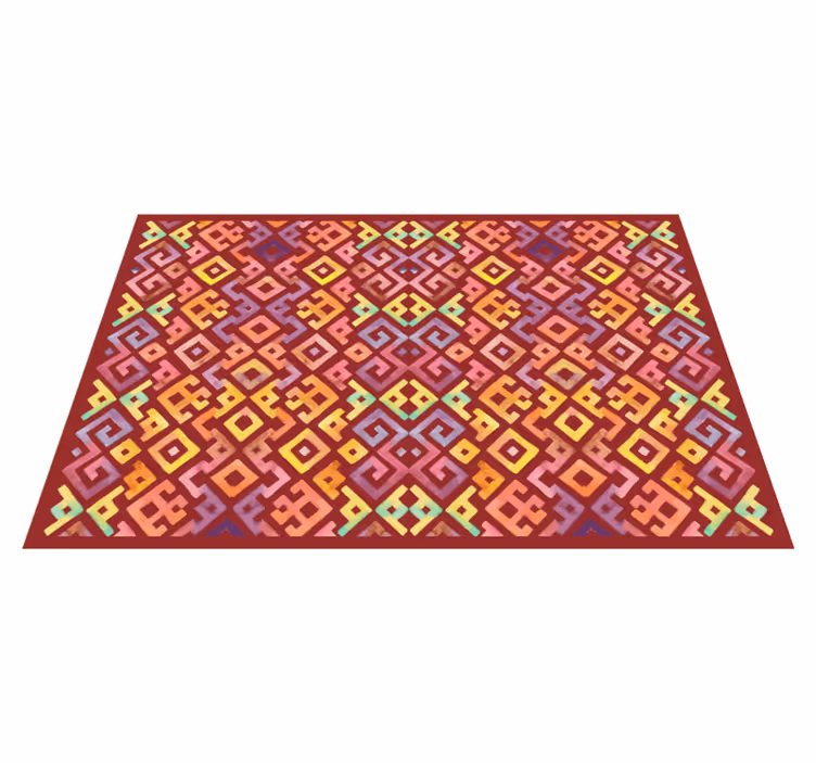 Alfombra vinílica hidráulica motivo geométrico colorido - TenVinilo