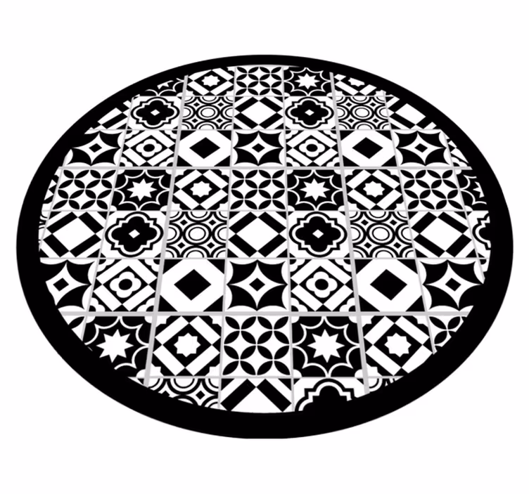 Alfombra vinílica mosaico motivo monocromático - TenVinilo