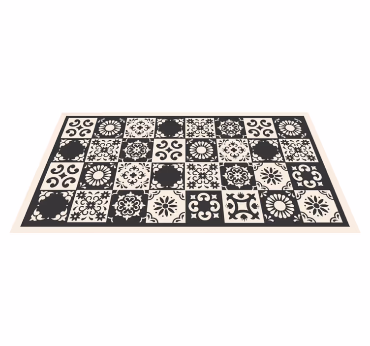 Alfombra vinílica hidráulica patrones florales clásicos - TenVinilo