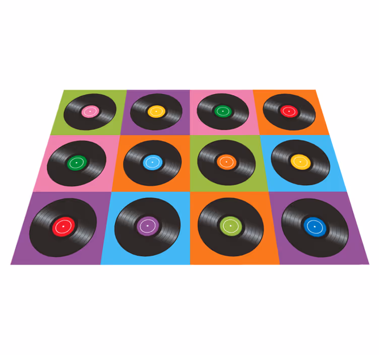 Alfombra de vinilo azulejos discos de vinilo - TenVinilo