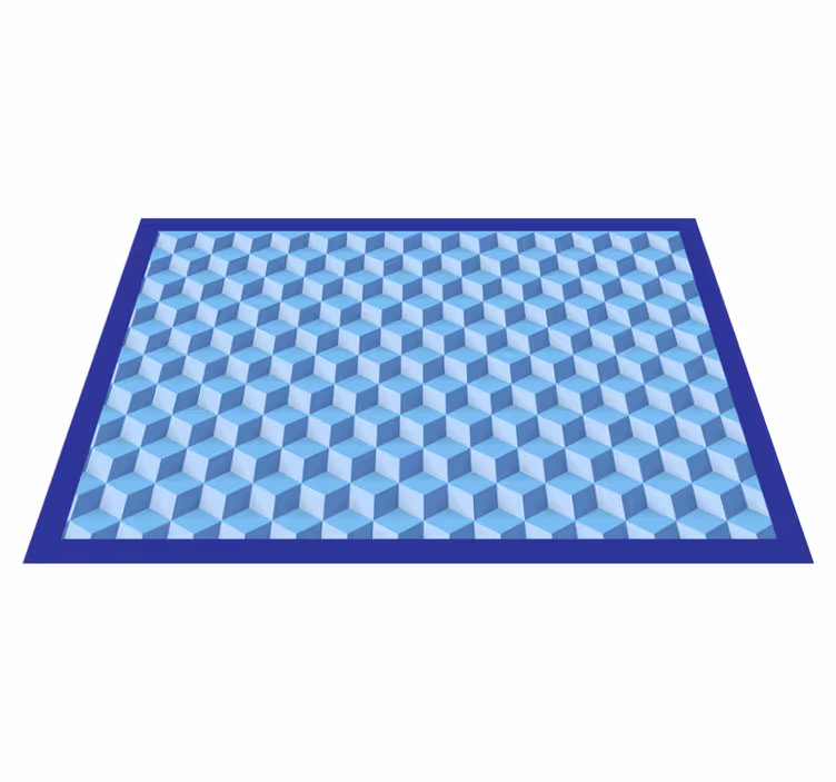 Alfombra vinílica cocina cubos azules 3D - TenVinilo