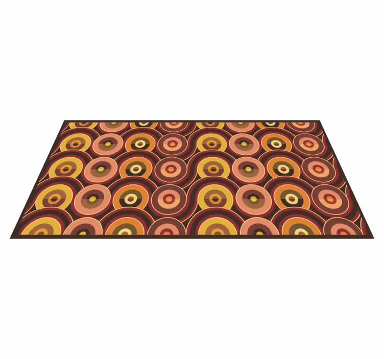 Alfombra vinílica 70s pop viejos círculos - TenVinilo