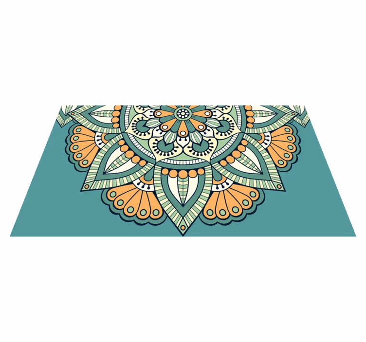 Alfombra vinílica mandala motivo floral medio - TenVinilo
