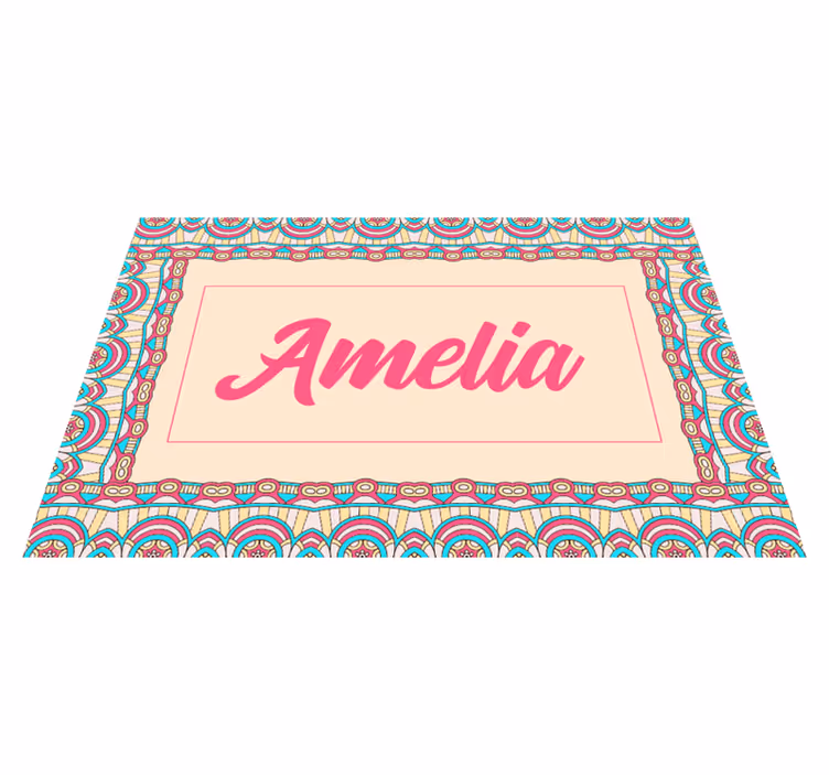 Alfombra vinílica juvenil diseño bohemio personalizado - TenVinilo