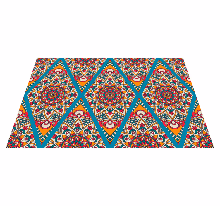 Alfombra vinílica mandala concepto colorido y vibrante - TenVinilo