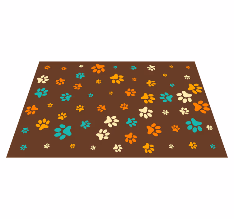 Alfombra vinílica animal print motivos vibrantes de patas - TenVinilo
