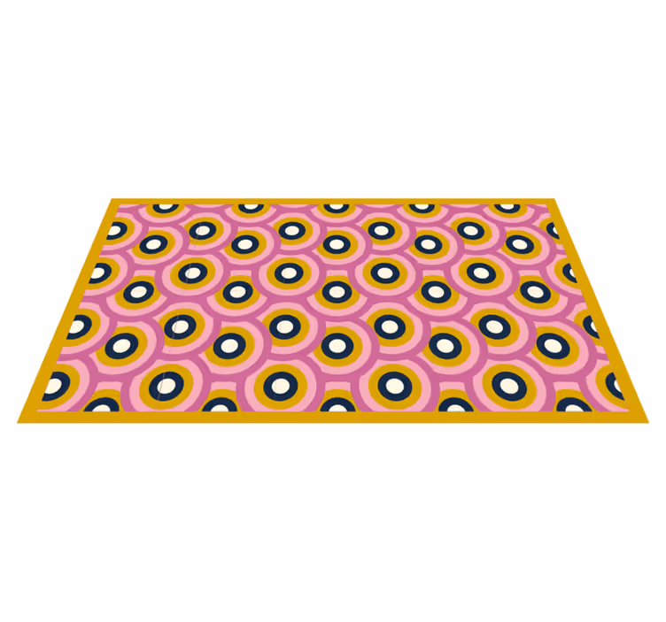 Alfombra vinílica geométrica fusión de colores circular - TenVinilo
