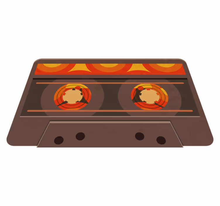 Alfombra vinílica moderna ilustración de casete retro - TenVinilo