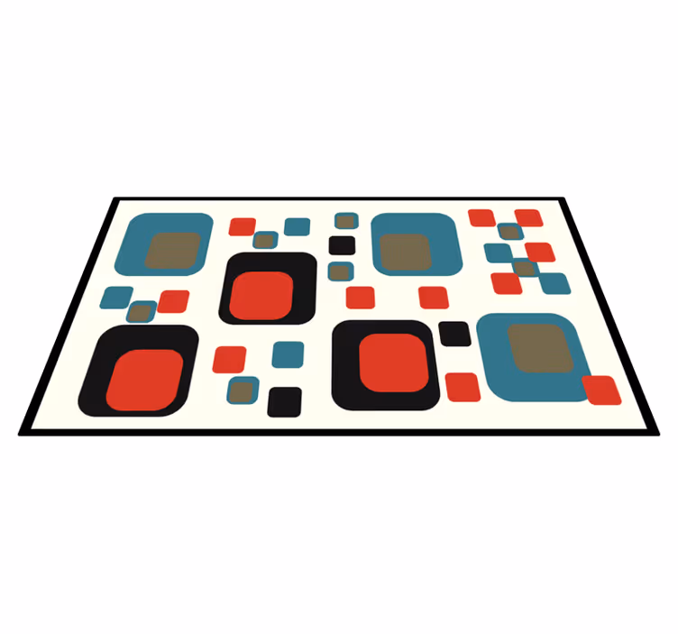 Alfombra vinílica cuadrados azules y negros  - TenVinilo