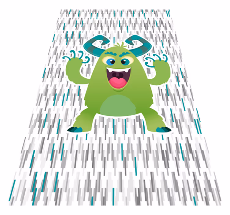 Alfombra vinílica infantil personaje monstruo verde - TenVinilo