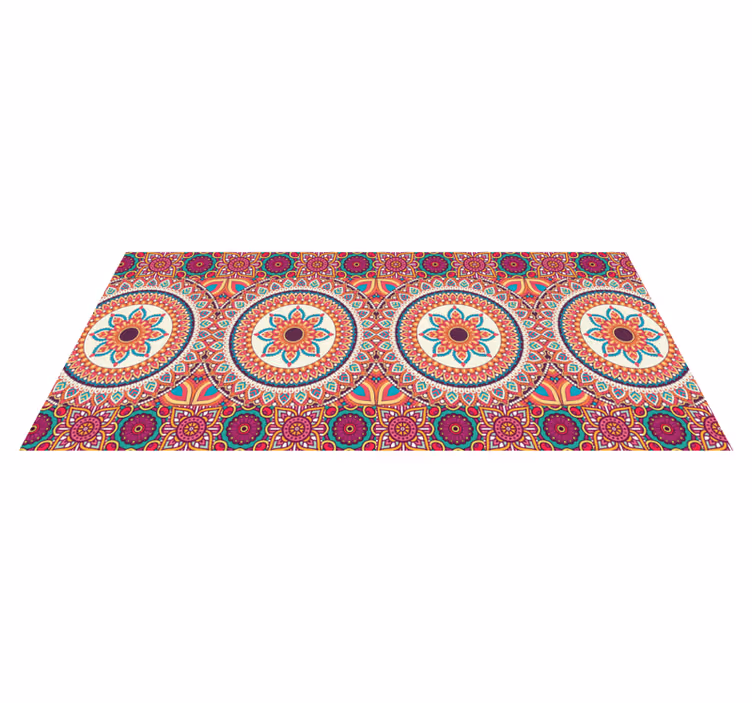 Alfombras vinílica mosaico mandalas rojos - TenVinilo