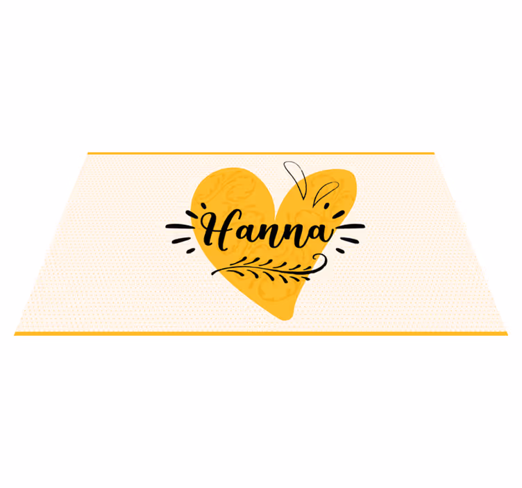 Alfombra vinílica juvenil corazón naranja personalizado - TenVinilo