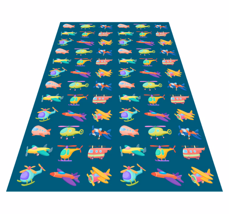 Alfombra de vinilo infantil aviones coloridos - TenVinilo
