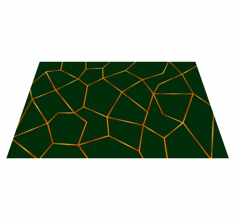 Alfombra vinílica imitación mármol patrón geométrico verde - TenVinilo