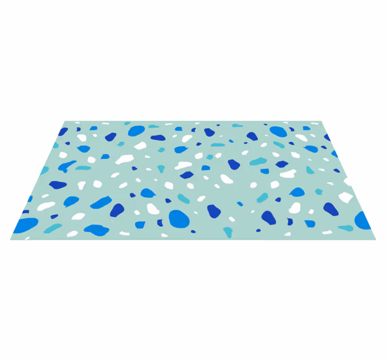 Alfombra vinílica imitación terrazo azul - TenVinilo